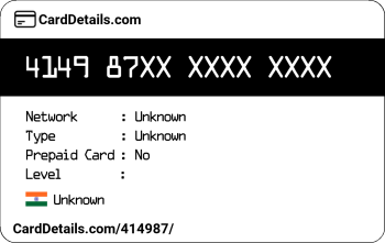 Card Details: 414987