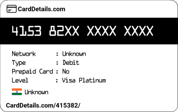 Card Details: 415382
