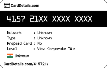 Card Details: 415721