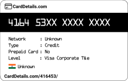Card Details: 416453