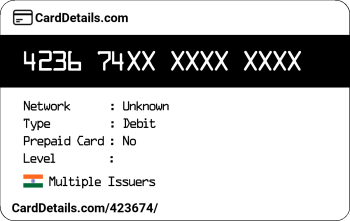 Card Details: 423674