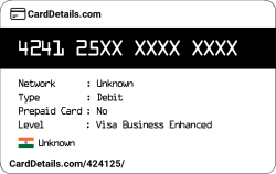 Card Details: 424125