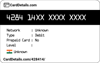 Card Details: 428414