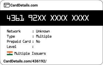Card Details: 436192