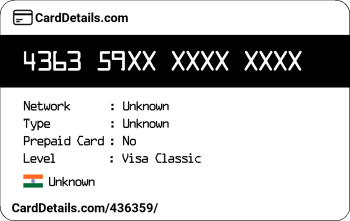 Card Details: 436359