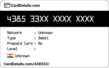 Card Details: 438533