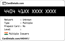 Card Details: 440441