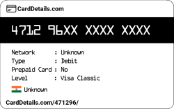 Card Details: 471296