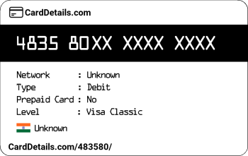 Card Details: 483580
