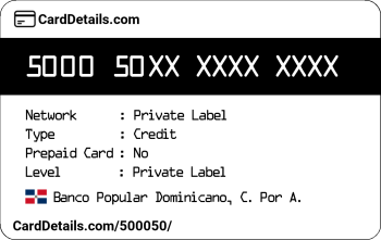 Card Details: 500050