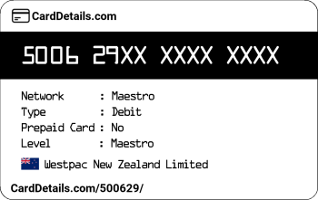 Card Details: 500629