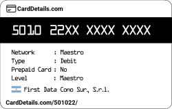 Card Details: 501022