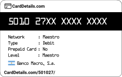 Card Details: 501027