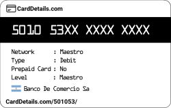 Card Details: 501053