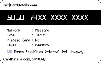 Card Details: 501074