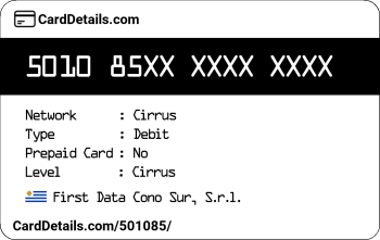 Card Details: 501085