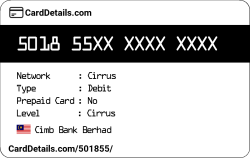 Card Details: 501855