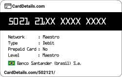 Card Details: 502121