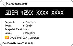 Card Details: 502942