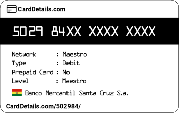 Card Details: 502984