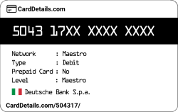 Card Details: 504317