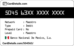 Card Details: 504563