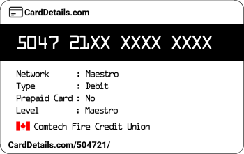 Card Details: 504721