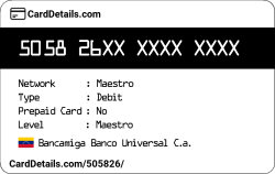Card Details: 505826