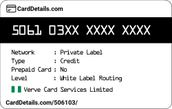 Card Details: 506103