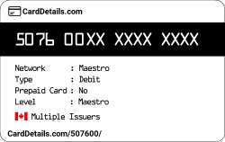 Card Details: 507600