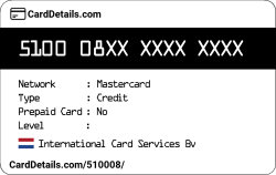 Card Details: 510008