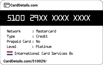 Card Details: 510029
