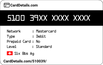 Card Details: 510039