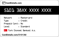 Card Details: 510138