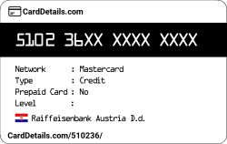 Card Details: 510236
