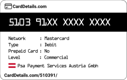 Card Details: 510391