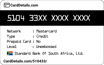 Card Details: 510433