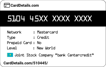 Card Details: 510445