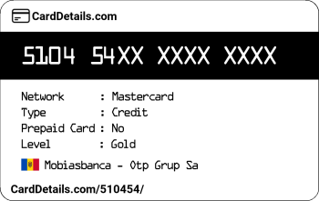 Card Details: 510454