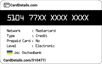 Card Details: 510477