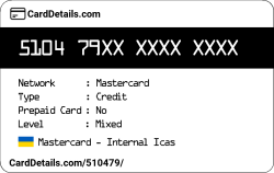 Card Details: 510479
