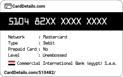 Card Details: 510482