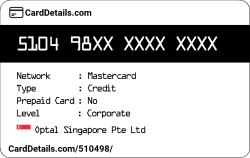 Card Details: 510498