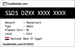 Card Details: 510502