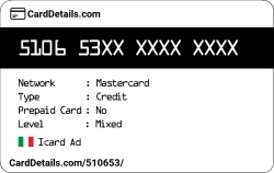 Card Details: 510653