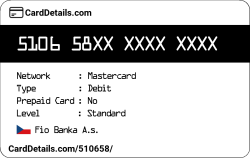 Card Details: 510658