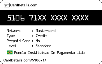Card Details: 510671