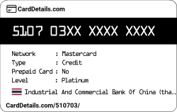 Card Details: 510703