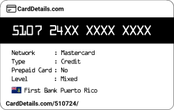 Card Details: 510724
