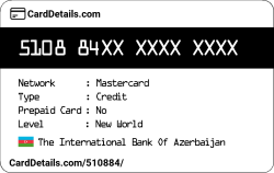 Card Details: 510884